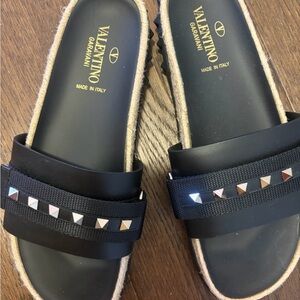 Valentino Garavani Black Studded Sandals